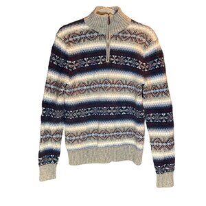 BOYS SWEATER TOMMY HILFILGER  YOUTH M QUARTER ZIP WOOL COTTON BLEND